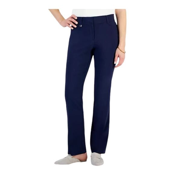 JM Collection Petite Curvy-Fit Ankle Pants Intrepid Blue Short 4PS NWT - Picture 1 of 12